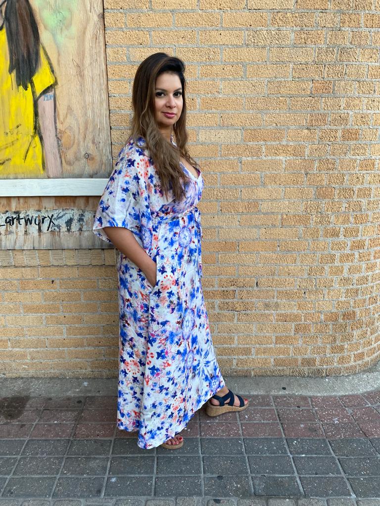 CapHill Caftan Dress - Paint Studio Linen Prima Dona Studios CapHill Caftan Dress - Paint Studio Linen Prima Dona Studios