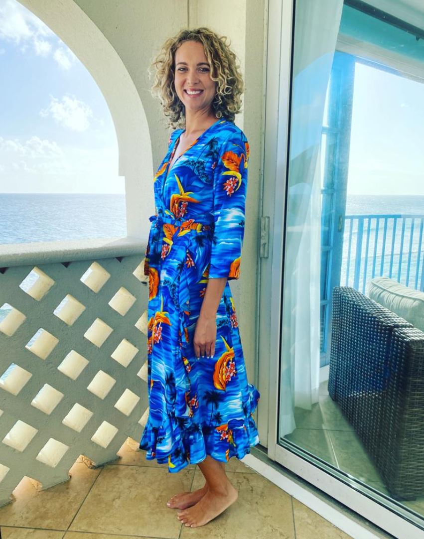 Rulebreaker Wrapdress, Blue Hawaii Cotton Prima Dona Studios Rulebreaker Wrapdress, Blue Hawaii Cotton Prima Dona Studios