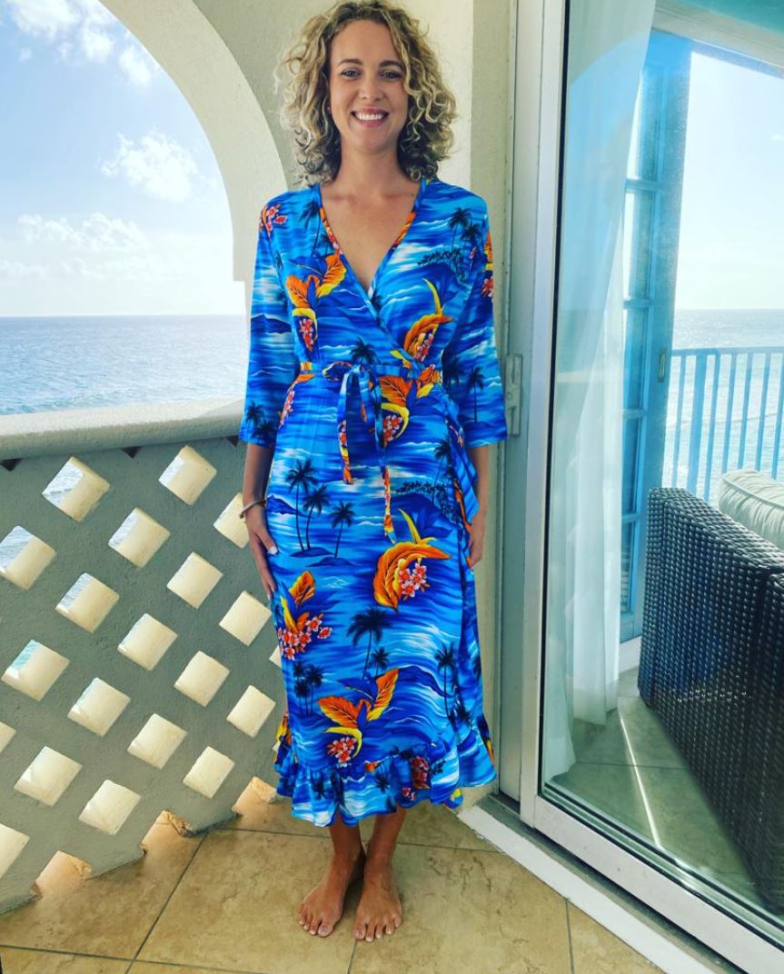 Rulebreaker Wrapdress, Blue Hawaii Cotton Prima Dona Studios Rulebreaker Wrapdress, Blue Hawaii Cotton Prima Dona Studios